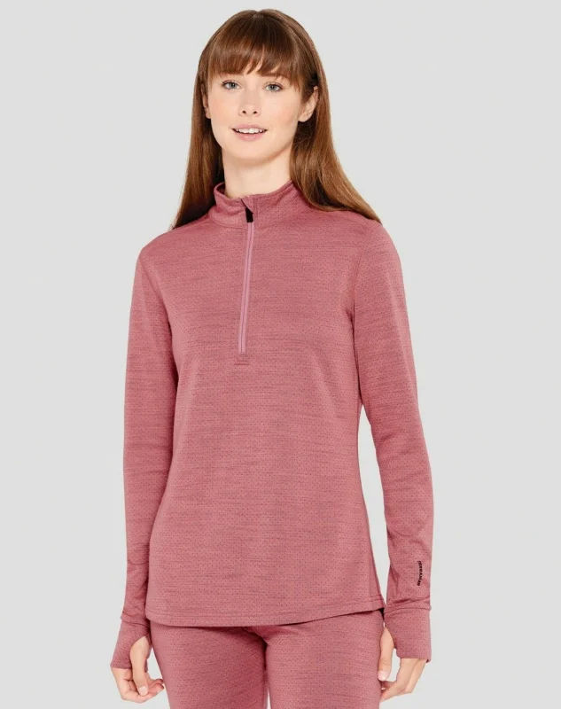 2.0 Women's Midweight Ultra Merino Wool Half-Zip Baselayer Top