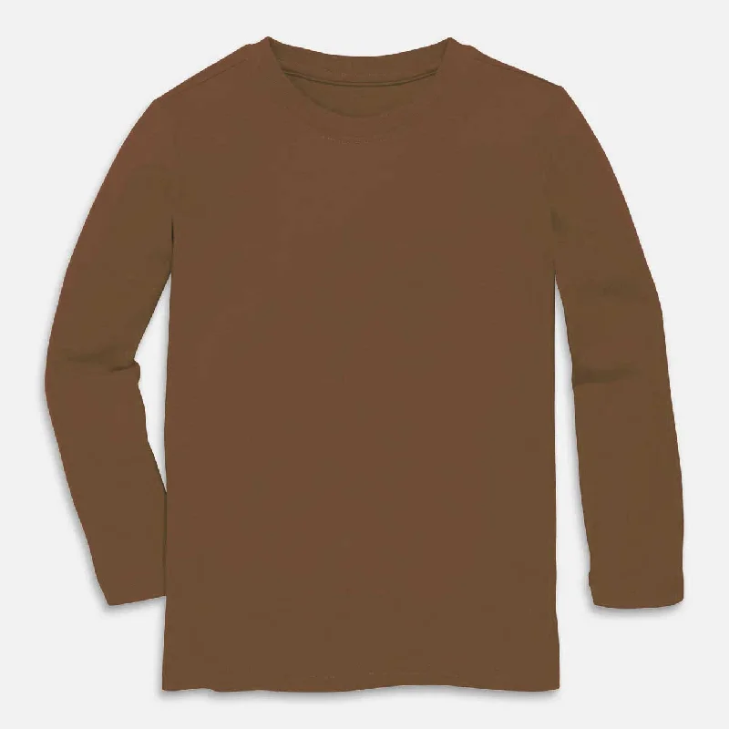 [Pre Sale] Lazy Days - Adult Unisex Solid Brown Bamboo Long Sleeve Lounge Shirt (EST SHIP EARLY JAN)