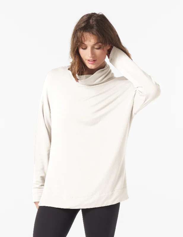 Scarf Neck Tunic: Oatmilk