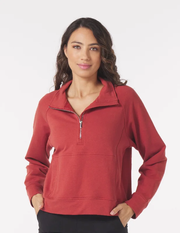 Daily Scuba 1/4 Zip: Brick Red