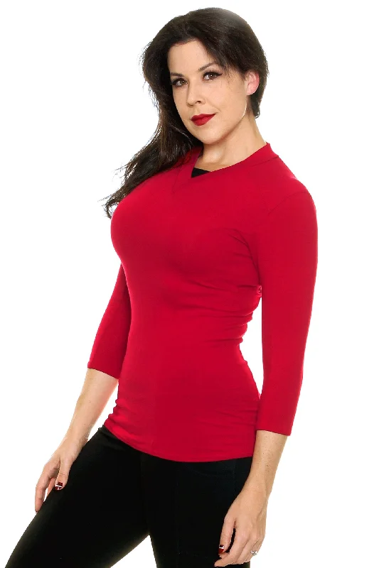 New World Retro Top in Red