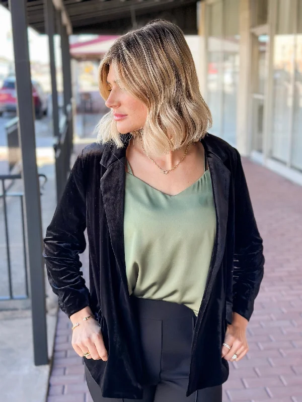 Lovely Feeling Cami Top - Olive