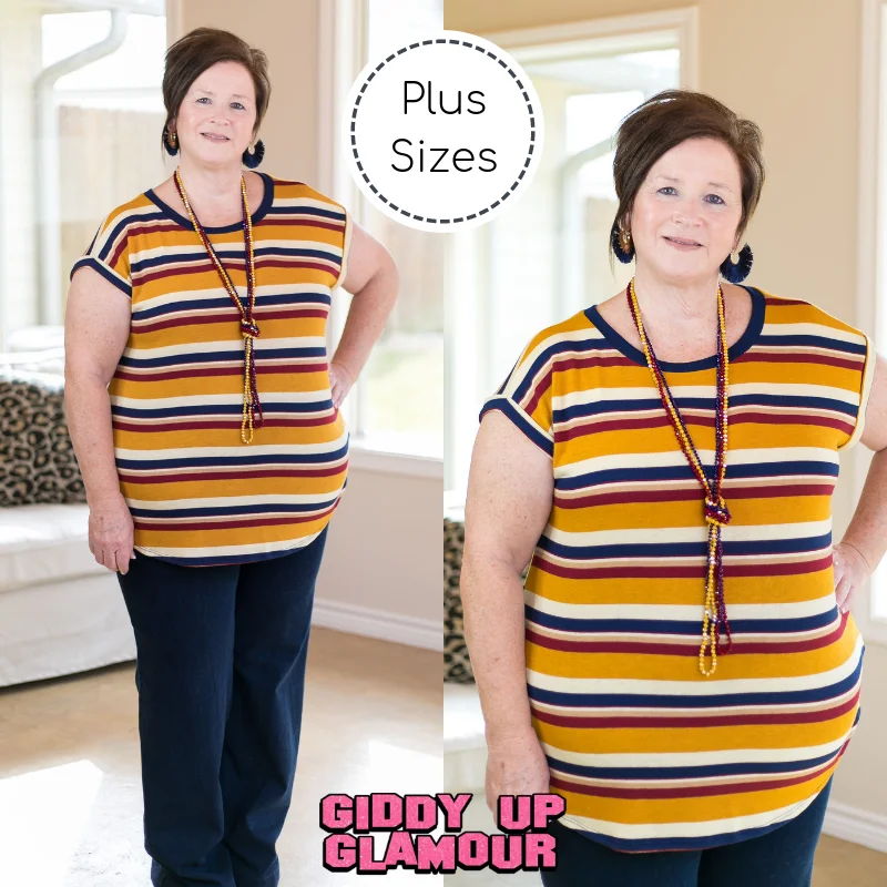 Last Chance Size 2XL | Unanswered Questions Stripe Top in Mustard Yellow