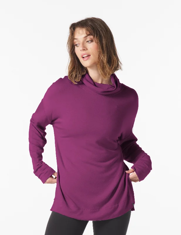 Scarf Neck Tunic: Mulberry