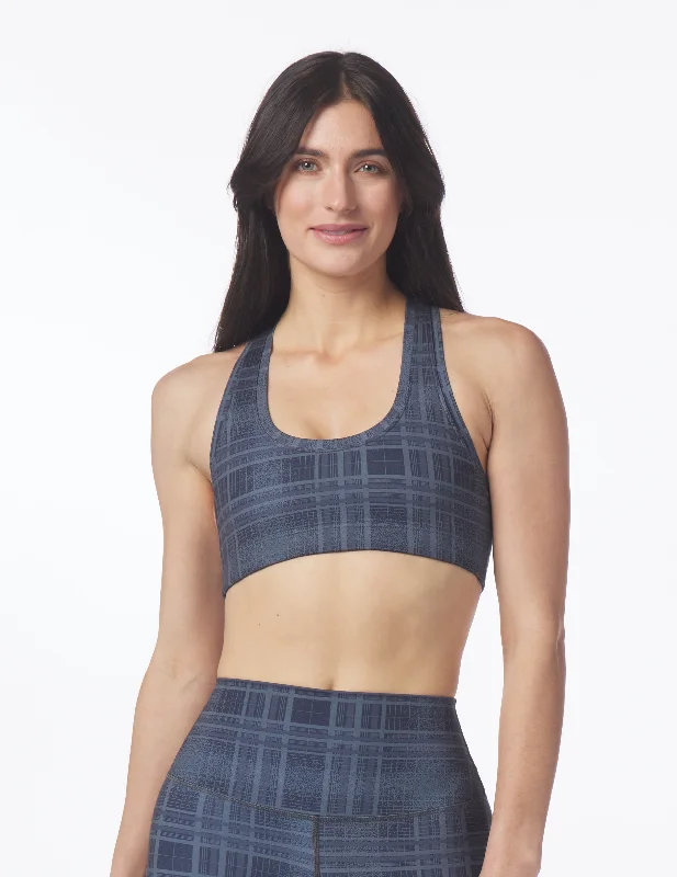 Notch Bra: Black Speckle Plaid