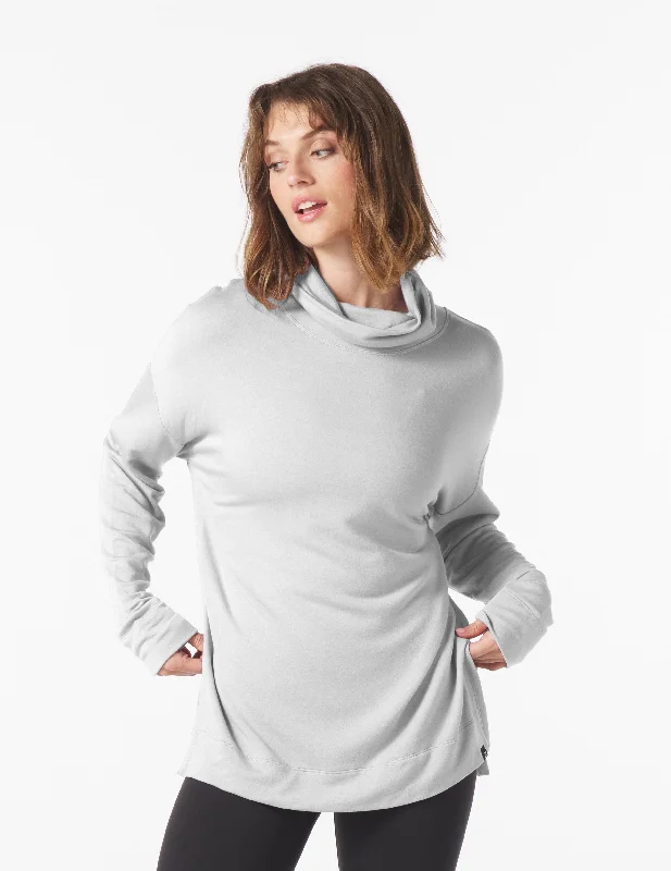 Scarf Neck Tunic: Ash Grey