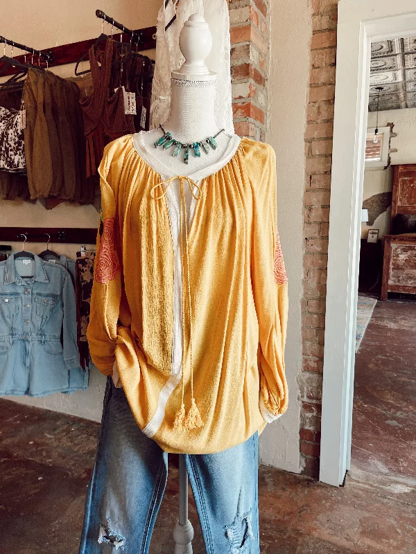 Mustard Tunic Top PLUS SIZE