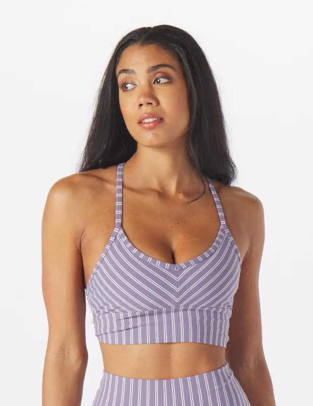 Premier Bra: Amethyst/Oatmilk Stripe