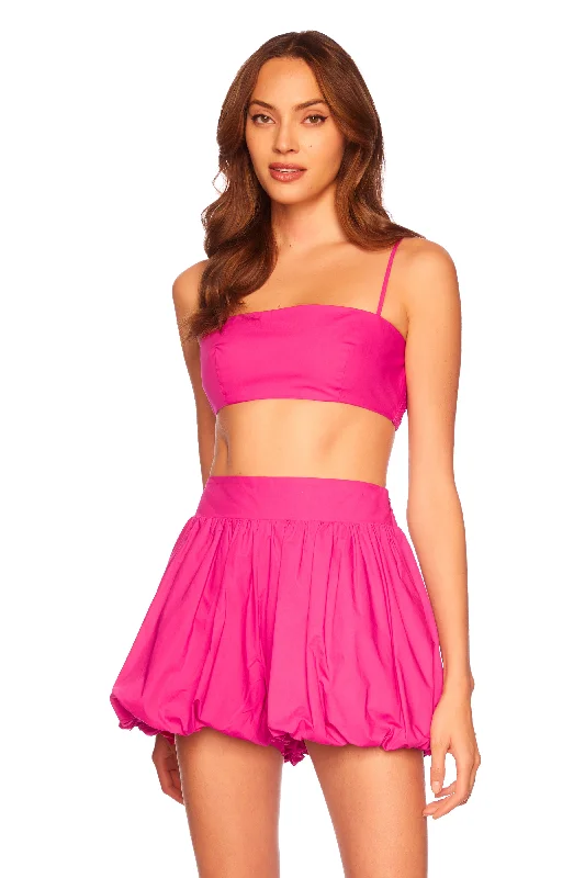 poplin string crop top