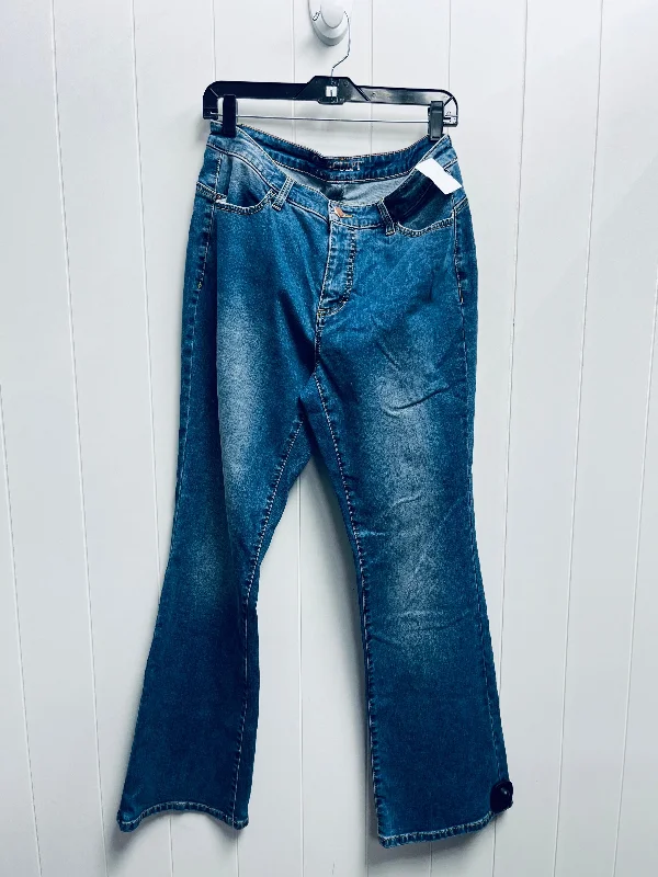 JEANS FLARED G BY GIULIANA in BLUE DENIM, Size: 14