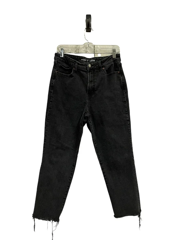 Jeans Straight By Old Navy In Black Denim, Size: 10