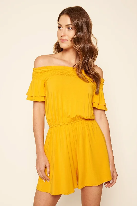 Gemma Off the Shoulder Jersey Knit Romper