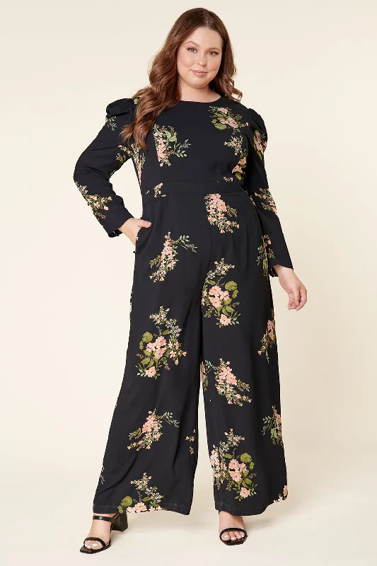 Jasleen Floral Wide Leg Jumpsuit Curve