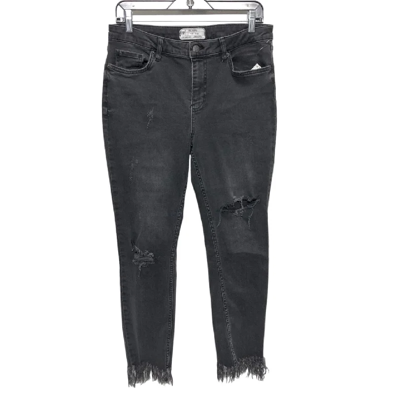 Jeans Skinny By Free People In Grey Denim, Size: 8