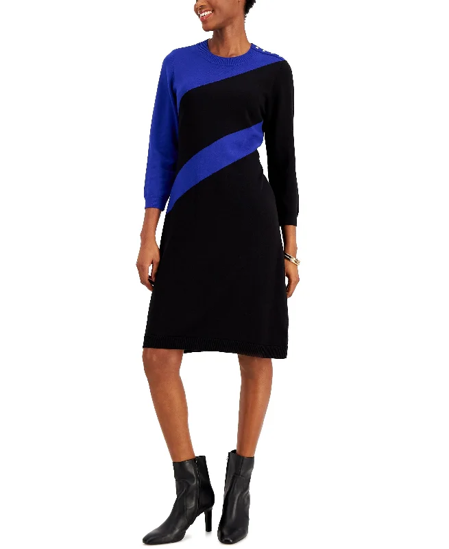 Nine West Diagonal Striped Sweater Dress