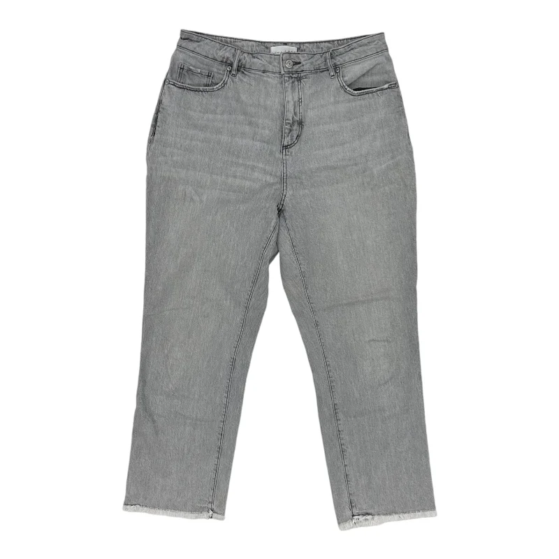 Jeans Straight By Loft In Grey Denim, Size:8