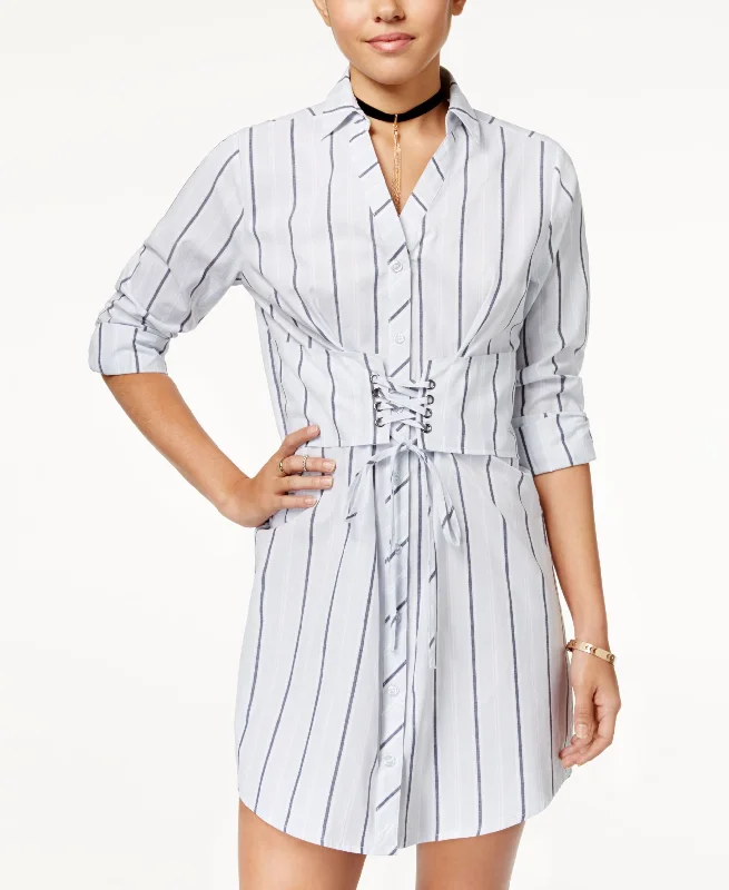 Ultra Flirt Juniors Cotton Corset Shirtdress