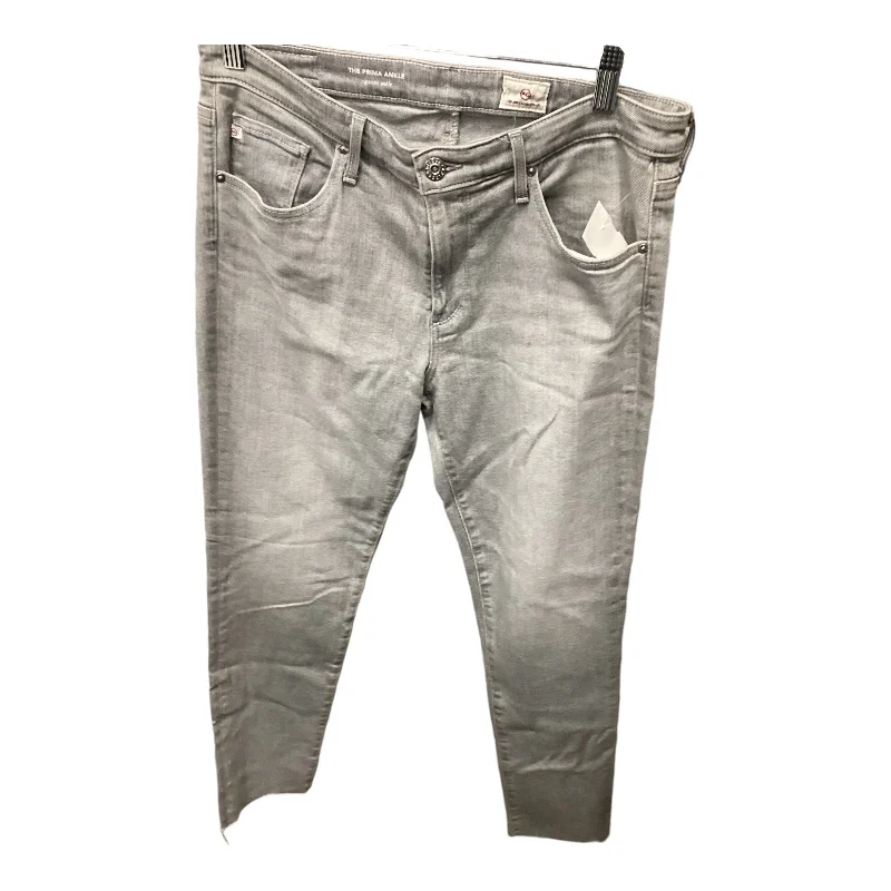 Jeans Straight By Ag Jeans In Grey Denim, Size: 10