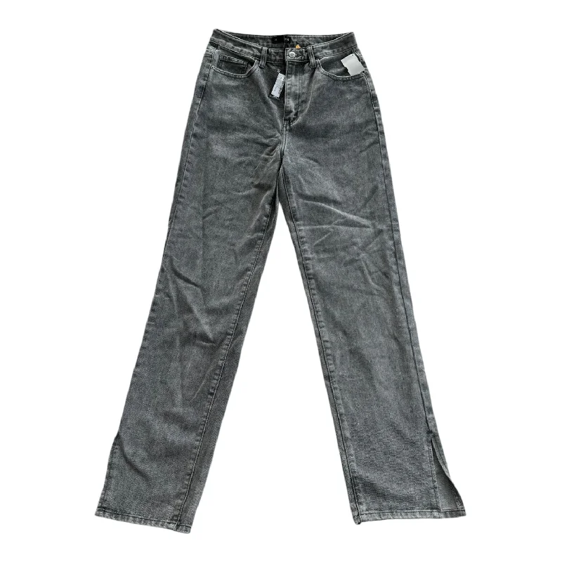 Jeans Straight By Pretty Little Thing In Grey, Size: 6