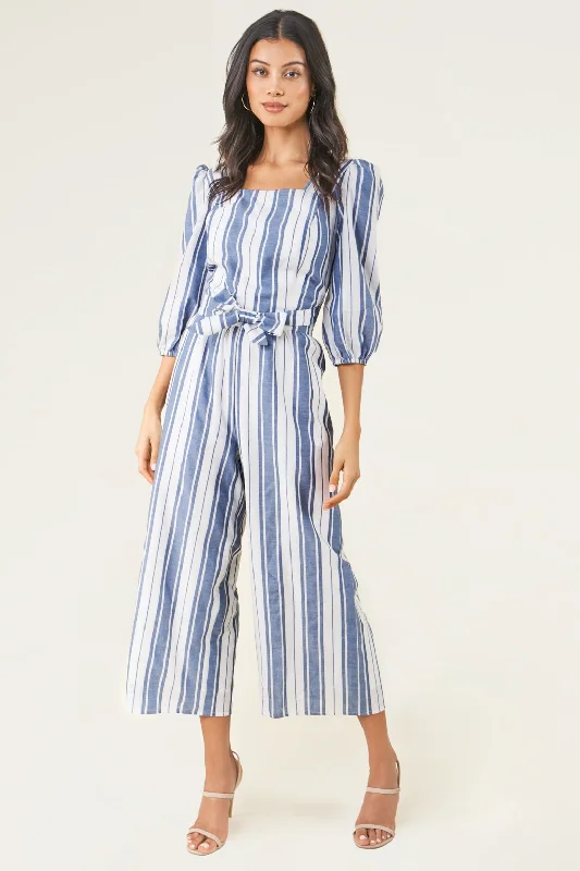 Urisa Striped Cross Back Jumpsuit