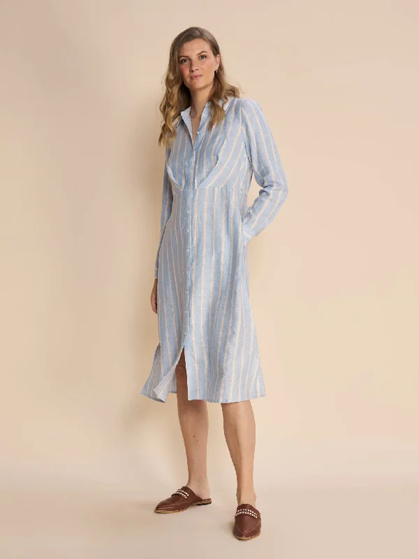 MMKorina Striped Linen Dress