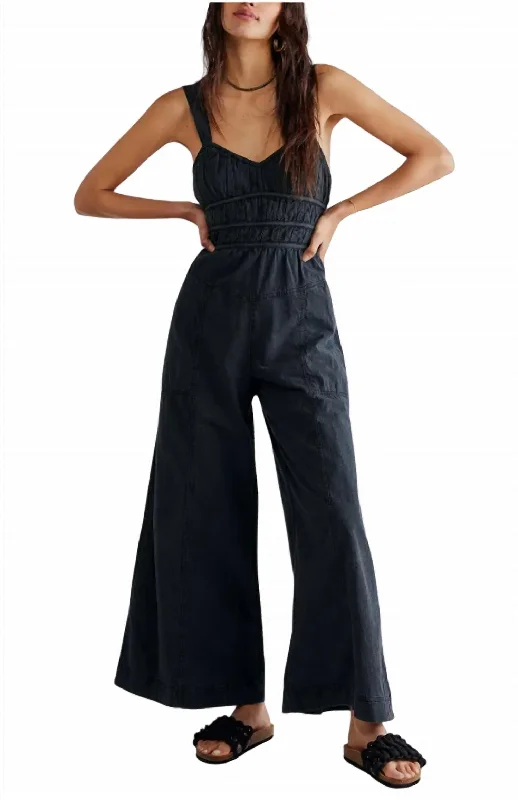 After All Ruched Wide Leg Jumpsuit