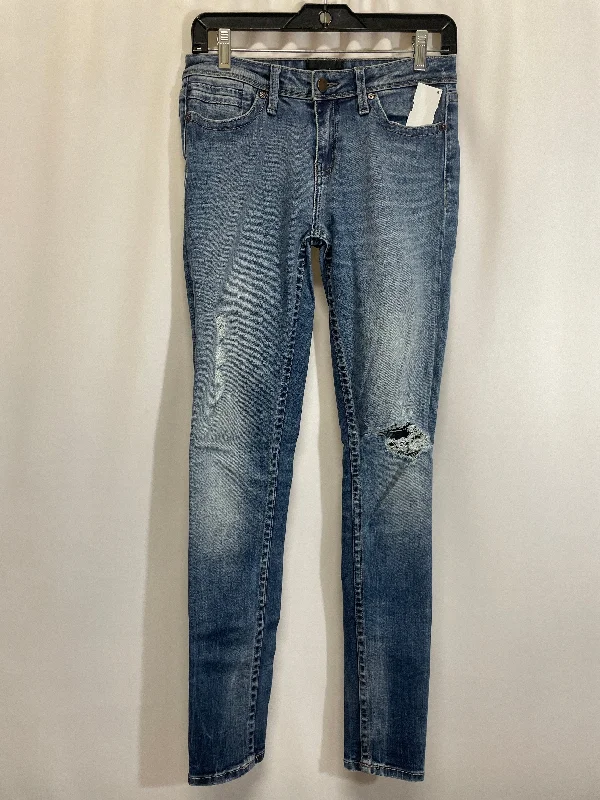 Jeans Skinny By Buckle Black In Blue Denim, Size: 2