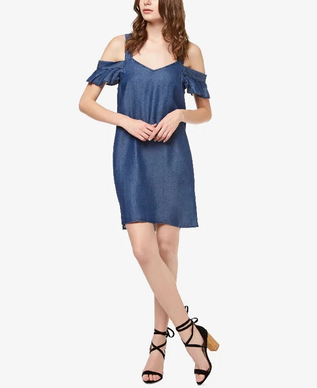 Sanctuary Chambray Off The Shoulder Dress