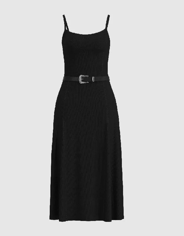 Skinny Cami Dress With Belt