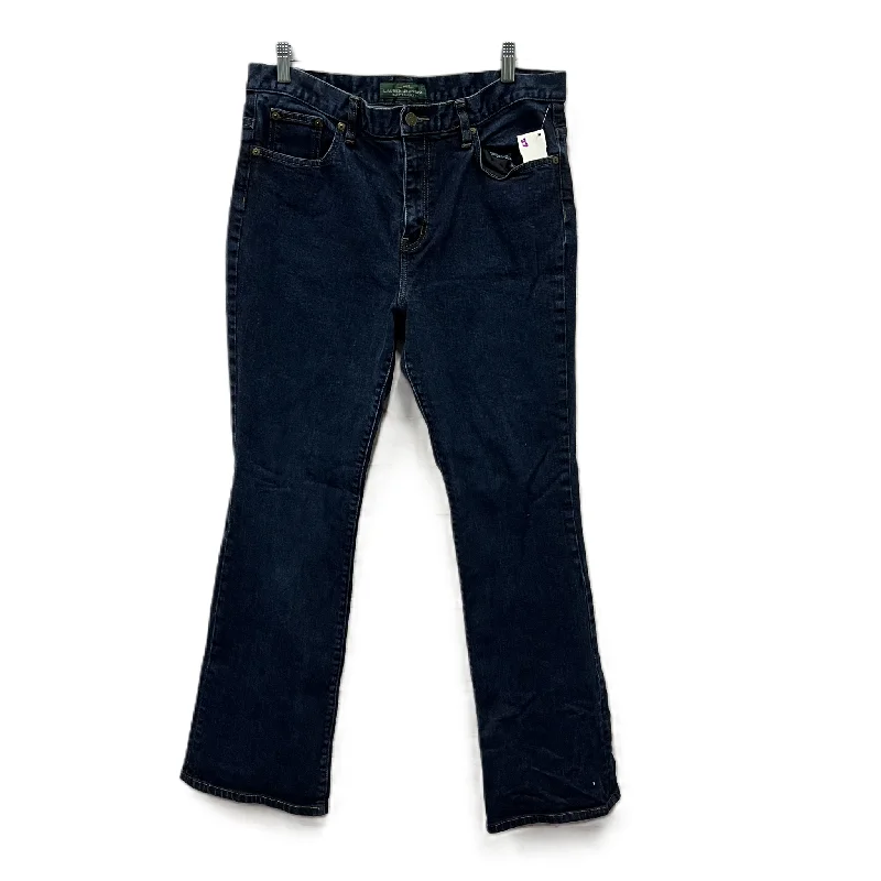 Jeans Flared By Lauren By Ralph Lauren In Blue Denim, Size: 14