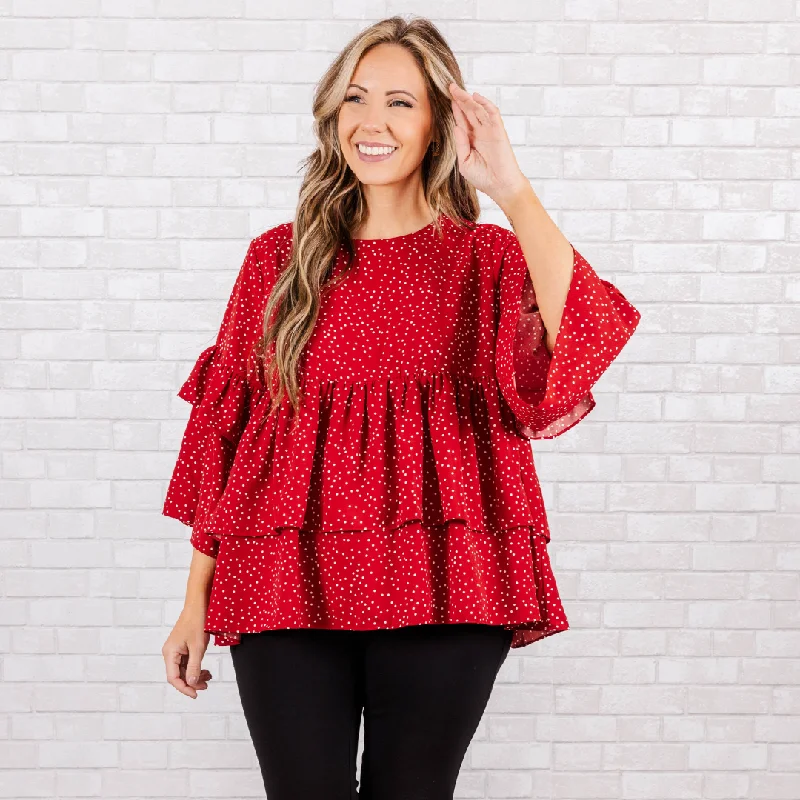 Wistfully Wonderful Top, Red