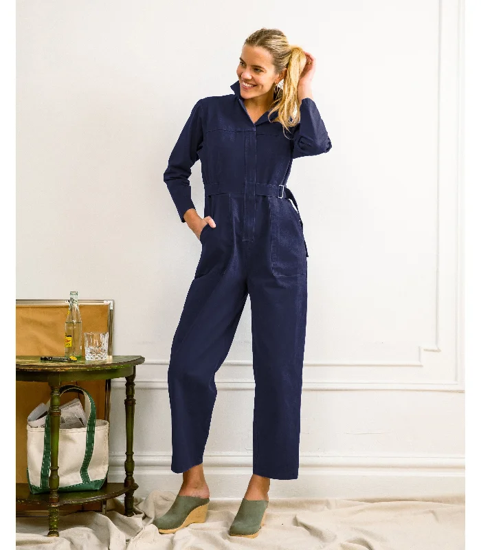 Wallis Long Sleeve Zip Jumpsuit - Twilight