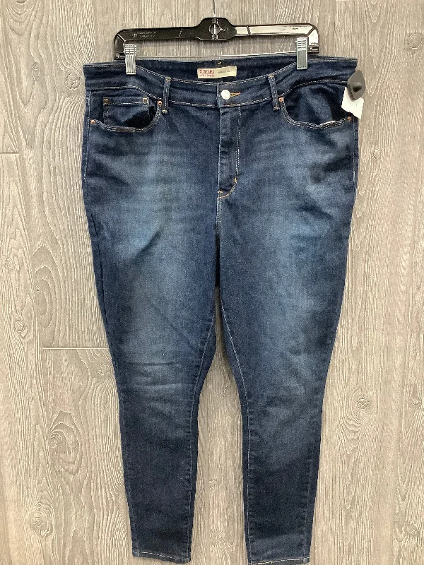 Jeans Skinny By Levis In Blue Denim, Size: 18