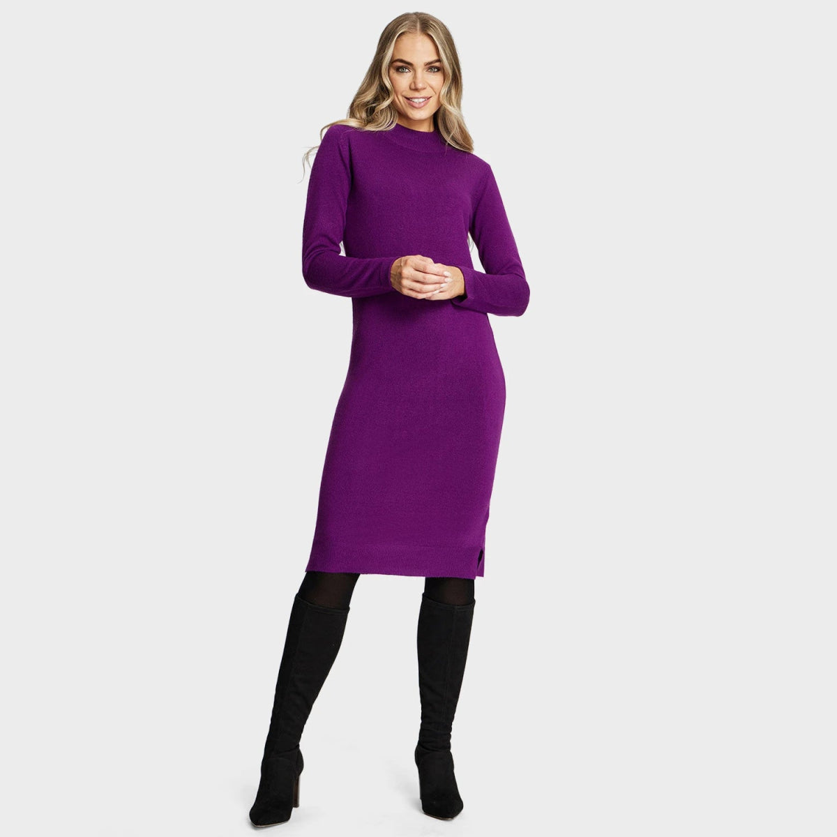 Ex Store Ladies Plum Knitted Dress