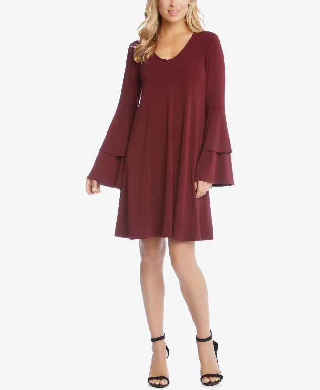 Karen Kane Pleated Bell Sleeve Dress