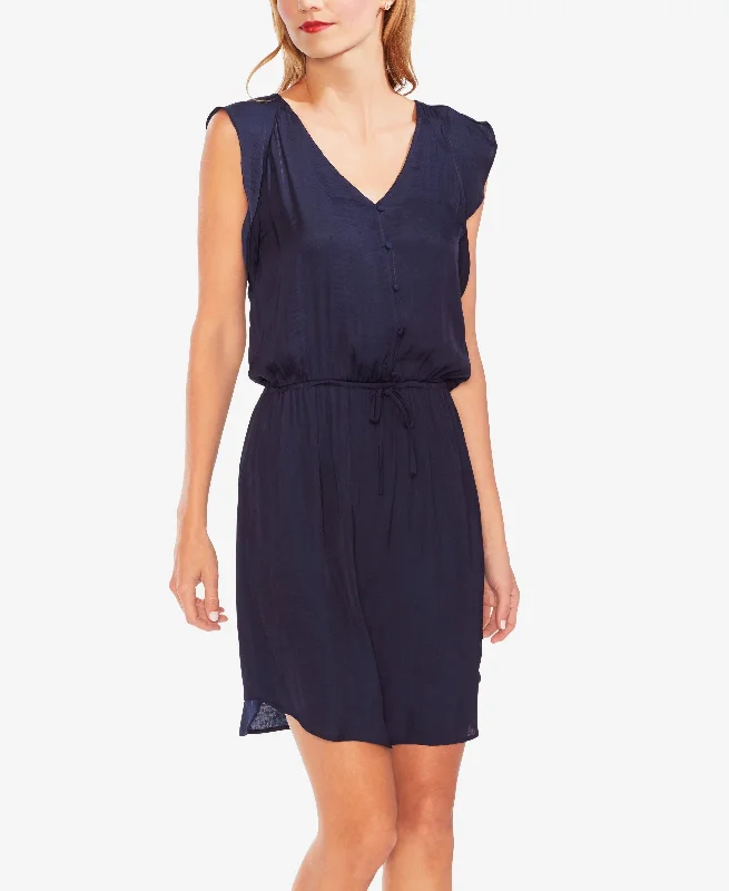 Vince Camuto Flutter Sleeve Drawstring Waist Dress