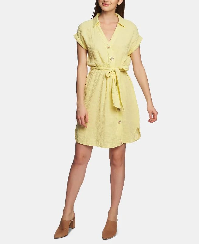 1.State Asymmetrical Button Up Dress